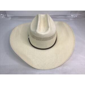 Stetson Mens Carson 10X Straw Cowboy Hat Natural Size 7 1/8 Vented Western Hat